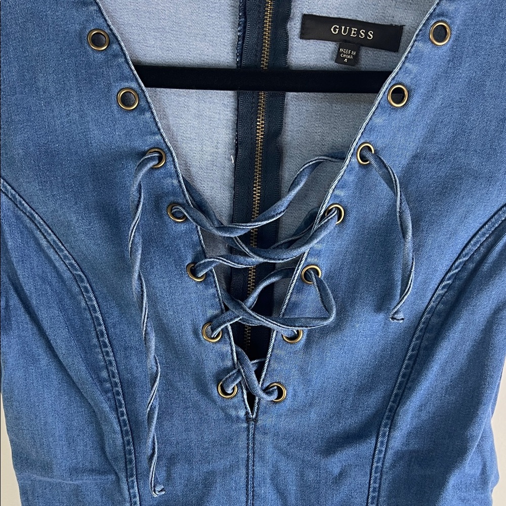 GUESS SHALAY DENIM DRESS - Picture 9 of 13